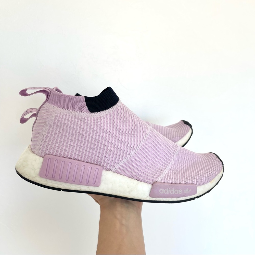 Adidas Boost NMD CS1 City Sock Clear Lilac High Top Primeknit Running Shoes 9.5